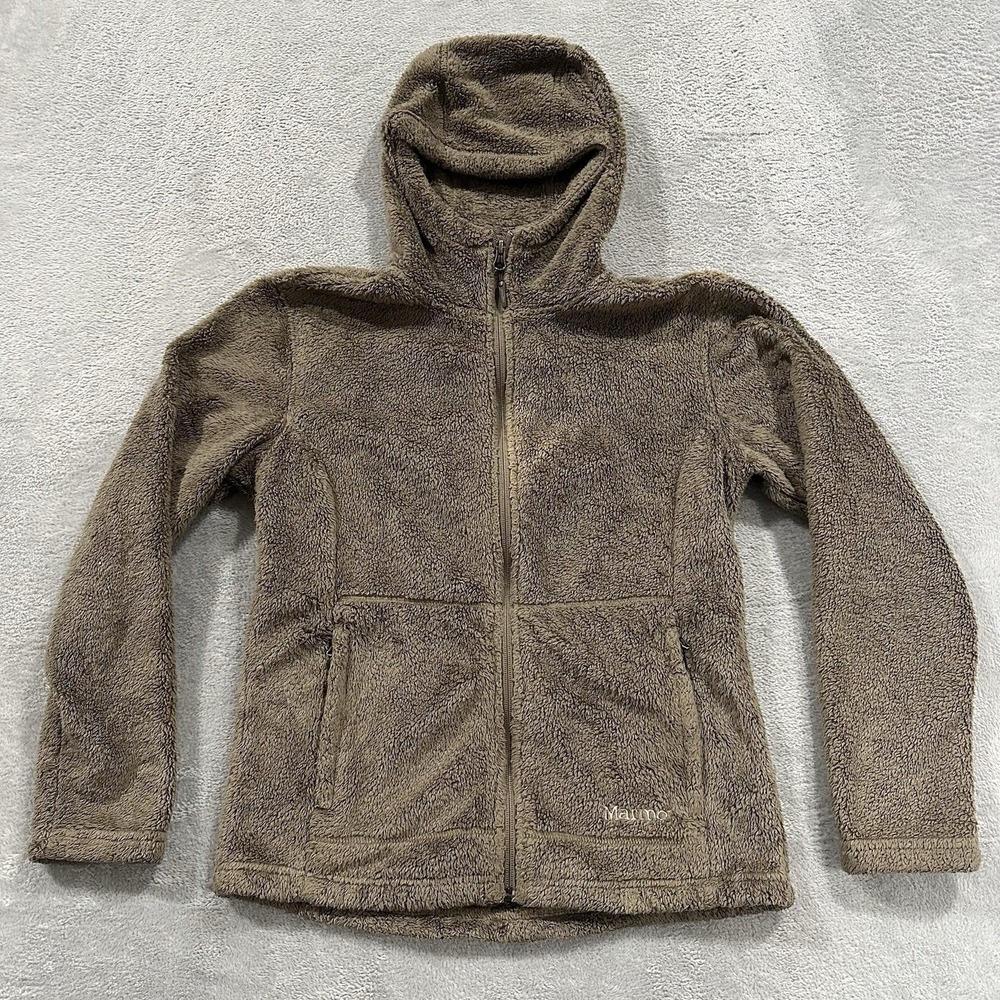 Marmot Fleece Jacket Women's Large Deep Pile Sherpa Outdoor Full Zip Hooded